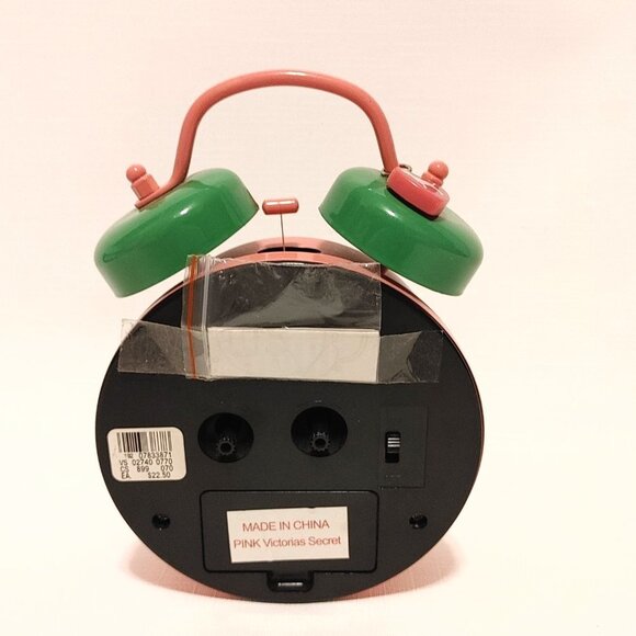 Rare PINK Victoria's Secret Wake Up Sleepy Head Bell Alarm Clock PENNANT Varsity - Picture 5 of 7